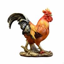 Gilded Chicken Sculpture Ornament Finish Resin Weather Resistant Cockerel Colorful Single Rooster black