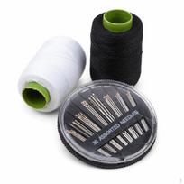 Namų siuvimo siūlų rinkinys su adatomis ir priedais „Pasidaryk pats“ taisymui, amatininkystei Juoda Balta Black and White Thread with Black Box Needles gray