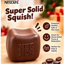 NeeDoh Nice Cube Glow Sensorinis Fidget žaislas - Rudas Kavos kubas Šviečiantis tamsoje Super tvirtas minkštas Streso mažinimo žaislas Vaikams ir suaugusiems 1pcs brown