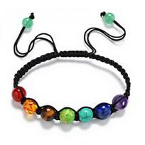 7 Chakra Bracelet Men Black Lava Tiger Eye Stones Healing Balance Beads Reiki Buddha Prayer Natural Stone Yoga Bracelets Bracelet Style B black