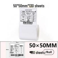 Thermal Barcode Label Paper - Three-Proof, Self-Adhesive for Clothing & Food (Jingchen B3S Detong P1p2) Light purple 50*50mm 130 sheets circle white