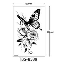 Atsparus vandeniui tatuiruotės lipdukas, Totemo personažo gyvūno tatuiruotės lipdukas Tatuiruotė 120*190mm black