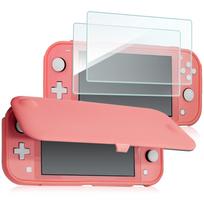 ProCase Switch Lite atverčiamas dėklas 2 stiklai plonas skaidrus minkštas TPU smūgiams atsparus apsauginis suderinamas su Switch Lite 2019 koralinis [su paneliais] dėklas, dėklas, –