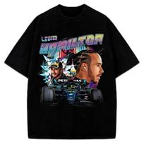Lewis Hamilton Formula One Race Car GOAT Vintage Retro Style Graphic T-Shirt S gray