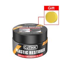 Car Plastic Restorer Crystal Clear Auto Interior Leather & Panel Renewal Wax Coating Agent Back To Black Gloss Car Wax Polish 1pc 50g with sponge gray