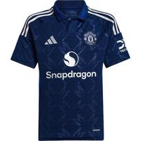 Adidas Manchester United Brand Logo Fashion Logo Lapel Short-sleeved Away Football Jersey Men's Night Indigo Blue XS blue