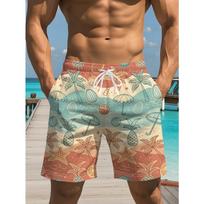 Summer essential shorts for men, versatile style, retro island holiday beach shorts M beige