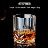 European Crystal Whiskey and Beer Glass, Thick and Transparent Design gray