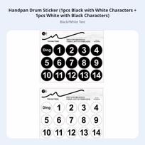 Handpan Scale Stickers Clear Marking Mouth Drum Scale Sticker Easy To Learn Frictionless Playing For Beginners Kids Studio black