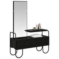 Dressing Table with Drawers Black Oak Engineered Wood