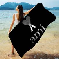 Popular AMI PARIS Microfiber Beach Towel Absorbent Quick Dry Soft Yoga Swimming Resort Mountain Climbing Towel 130x80cm white