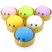 Bubble Spitting Steamed Bun Squishy Toy, Squeeze to Blow Bubble Fidget Sensory Stress Relief Gadget Desktop Decompression Toy yellow