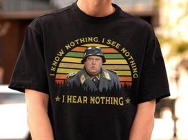 Sergeant Schultz I Know Nothing Shirt - Hogan's Heroes Tshirt,Hans Schultz,Classic Comedy Tee M brown