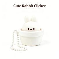 3D Printed Keycap Clicker Keychains Cartoon Rabbit Keyboard Keyring Cute Keycap Keychain Bag Charm Clicker Keycap Keychain A5 white
