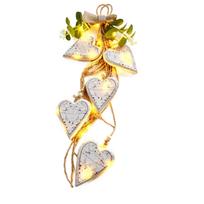 Heart Shaped 3D Hanging Wall Decor with Lights for Home Bedroom One Size beige