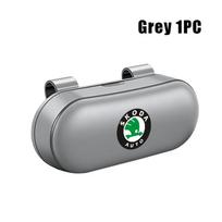 Automobilio skydelis nuo saulės Akiniai nuo saulės Akininių dėklas Akininių laikiklis Klipsas Dėžutė Skoda Fabia Kamiq Superb Scala Enyaq-iV MK3 VisionS Yeti gray