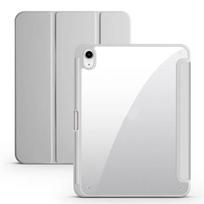For iPad Case with Pencil Holder Tri-Folding Acrylic Clear Back Smart Cover for iPad 11th Generation 11 inch A16 For iPad 2025 A16 white