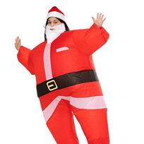 Aukščiausios kokybės Kalėdinis pripučiamas Kalėdų Senelio kostiumas vakarėliui, cosplay SantaClaus4 Adult red