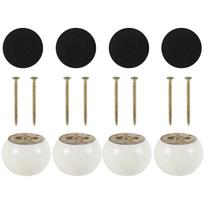 4Pcs Furniture Leg Solid Wood Round Shape Bun Feet 5cm Tall Replacement Sofa Legs for Couch Chair Coffee Table Cabinet Furniture balta