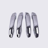For Opel Zafira Life 2017 2018   Carbon Fiber Chrome Car Door Handle Cover Trim Sticker Styling Auto sidabras