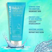 Farm Stay Hyaluronic Acid Multi Aqua Soothing Gel 200ml +RANDOM GIFT blue