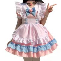 Maid two-dimensional, cute dress girl anime maid Lolita dress performance clothes XXL white