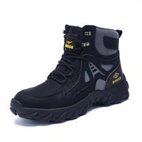 Fashion  Anti Smashing Anti Piercing Men Safety Protective Shoes Construction Indestructible Work Sneakers Male Footwear 42 black