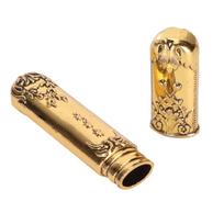 Vintage Needle Case Engraved Stereoscopic Pattern Stylish Sewing Needles Storage Tube Needle Holder   Sewing Tools beige