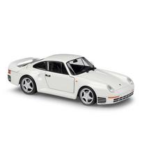 WELLY 1/24 Porsche 959 lydinio sportinio automobilio modelis metalinis liejimo būdu pagamintas klasikinės lenktyninės transporto priemonės automobilio modelis simuliacinis kolekcijos vaikų žaislo dovana balta