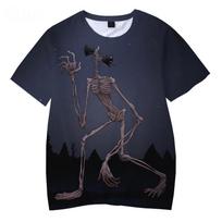 New Fashion Siren Head 3d Print T Shirt for Boys Girl Casual Short Sleeve Horror Game Tee Harajuku Streetwear Cool Oversized Top 110 beige
