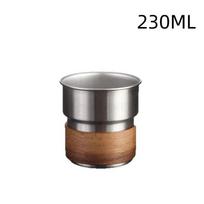 230/330Ml Stainless Steel Camping Mug With Wooden Anti Scald Sleeve Foldable Handle For Hiking Picnic Travel Use A sidabras