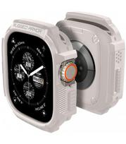 Smėlio spalvos dėklas Apple Watch Ultra 1 / 2 / 3 / 4 (49 mm) laikrodžiui "Spigen Rugged Armor"