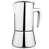 304 Stainless Steel Induction Moka Pot with Tamper, 200ml Portable Italian Coffee Maker white