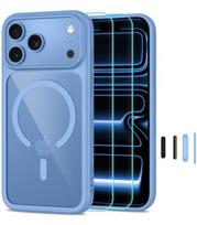 Šviesiai mėlynas / skaidrus dėklas + stikliukai Apple iPhone 17 Pro / 18 Pro telefonui "Tech-Protect MagOne Magsafe CC"