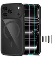 Juodas / skaidrus dėklas + stikliukai Apple iPhone 17 Pro Max / 18 Pro Max telefonui "Tech-Protect MagOne Magsafe CC"