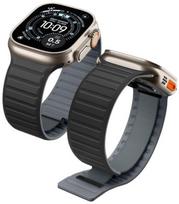 Juoda / pilka apyrankė Apple Watch 8 / 9 / 10 / 11 / 12 / SE / Ultra (44 / 45 / 46 / 49 mm) laikrodžiui "Spigen Athlex Air M"