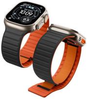 Juoda / oranžinė apyrankė Apple Watch 8 / 9 / 10 / 11 / 12 / SE / Ultra (44 / 45 / 46 / 49 mm) laikrodžiui "Spigen Athlex Air M"