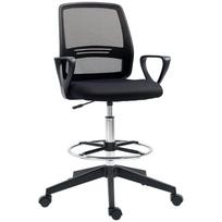 Office Chair Ergonomic Desk Chair with Armrests and Adjustable Foot Ring, Height-Adjustable Swivel Chair with Mesh Covering Black 68 x 66 x 120 cm juoda