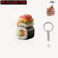 Cute Sushi Food Pendant Mini 2D Hanging Ornament Fashion Sushi Keychain  Gift Sushi beige