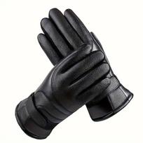 Men's Winter Warm Windproof Motorcycle Thick Fleece Outdoor Hiking Fishing Anti-Slip Touchscreen Gloves 1 Pair juoda