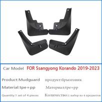 2022 2023 Ssangyong Korando Purvasaugiai Purvo Atmušėjai Automobilio Aksesuarai Priekiniai Galiniai 4vnt Purvasaugis juoda