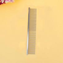 Pet Grooming Comb Hair Remover Brush Cat Massage Electroplated Metal Row Comb Lice Free Dense Tooth Beauty Teddy Hair Products S 16x2.8cm beige