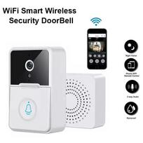 Wifi Smart Wireless Doorbell X3PRO, Battery-Powered, Video Intercom, Anti-Theft, White Doorbell + Ding Dong