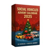 Social Vehicle Advent Calendar 24 Days Acrylic Ornament for Christmas Tree Decor Countdown Decoration for Kids Car Enthusiasts A red