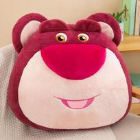 Strawberry bear throw pillow bedroom bedside cushion large backrest student dormitory by playing mobile phone bed pillow gift girl 45cm(0.50kg) rožinė