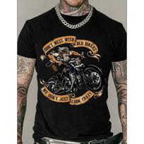 Motociklininko T-shirt Vyrams 3D Erelio Grafika Trumpomis Rankovėmis Vintage Streetwear Važiuoti Biker T Marškinėliai Vyrams Drabužiai Oversized T-shirt Viršutiniai Drabužiai XL juoda