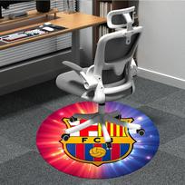 1 vnt. FC Barcelona biuro apvalus kilimas, vidaus kilimėlis, tinkamas biurui, po biuro kėdėmis, miegamajam, svetainei, namų dekoravimui, kambario dekoras 100cm black