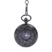 Vintage Personalized Pocket Watch, Necklace Hanging Chain Pocket Watch One Size juoda