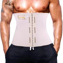 Men Waist Trainer Sports Belt Weight Loss Cincher Trimmer Slimming Girdle Corset Gym Strap Body Shaper S white