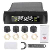 Automobilio TPMS Padangų Slėgio Stebėjimo Sistema Baterijos Versija Automatinės Apsaugos Signalizacijos Sistemos Skaitmeninis LCD Ekranas su 4 Išoriniais Jutikliais black